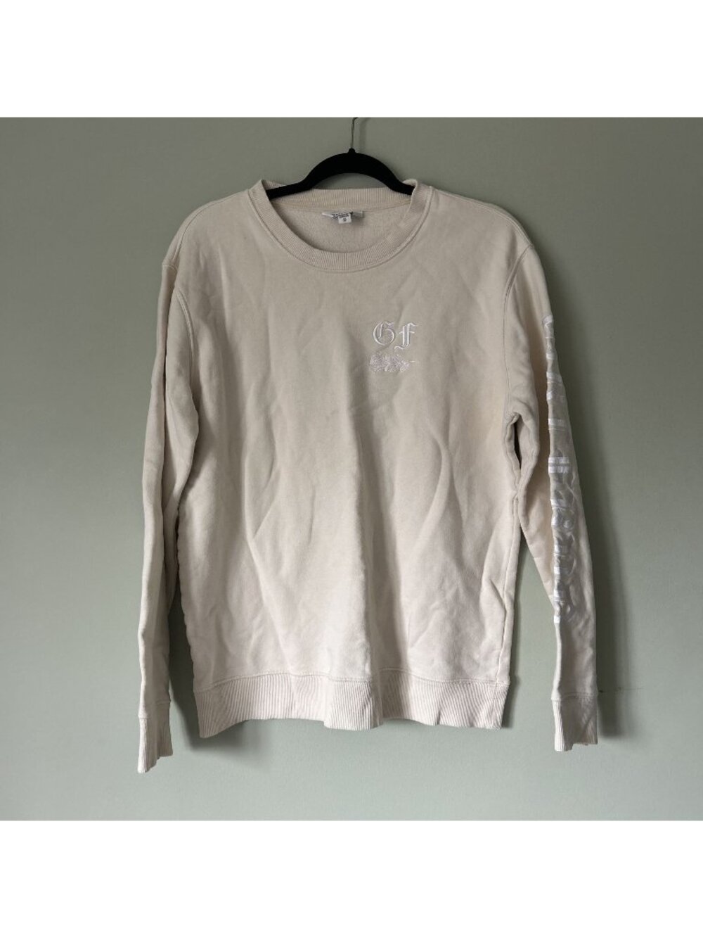 GRLFRND GF Off White Cream Crewneck Pullover Sweatshirt Women's Size Medium M